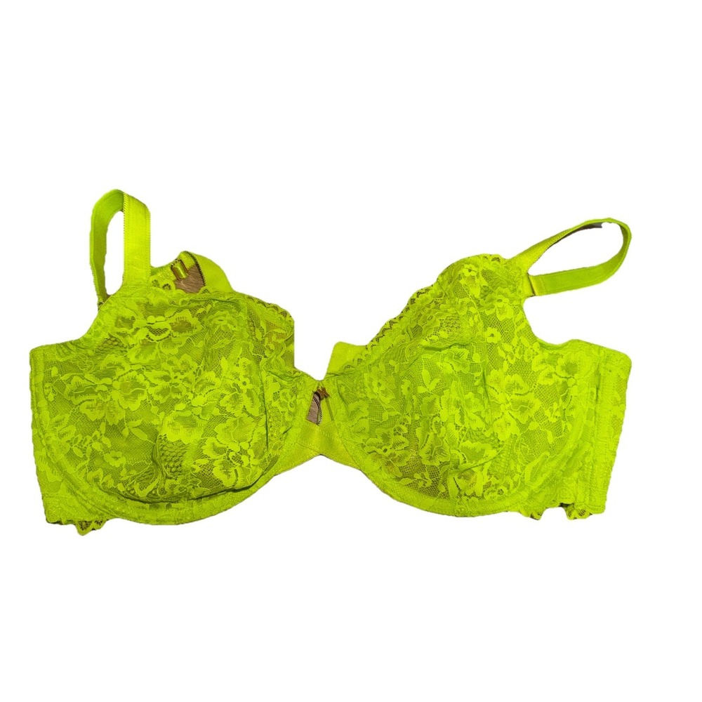 NWOT Neon Green Sheer Lace Bra Savage X Fenty 38G